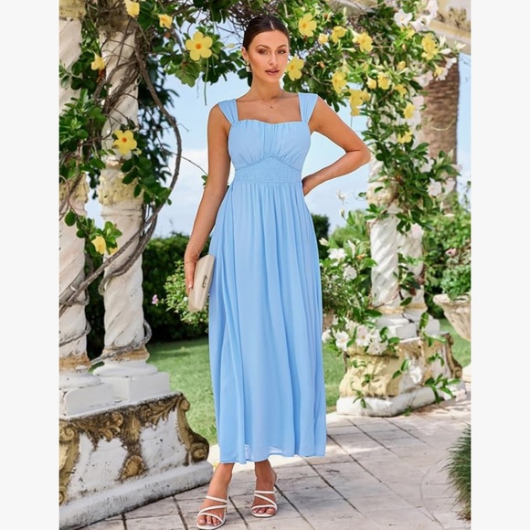 Grace Karin Dresses & Skirts - NWT. GRACE KARIN Women's Summer Solid Flowy A Line Blue Dress Size Small.